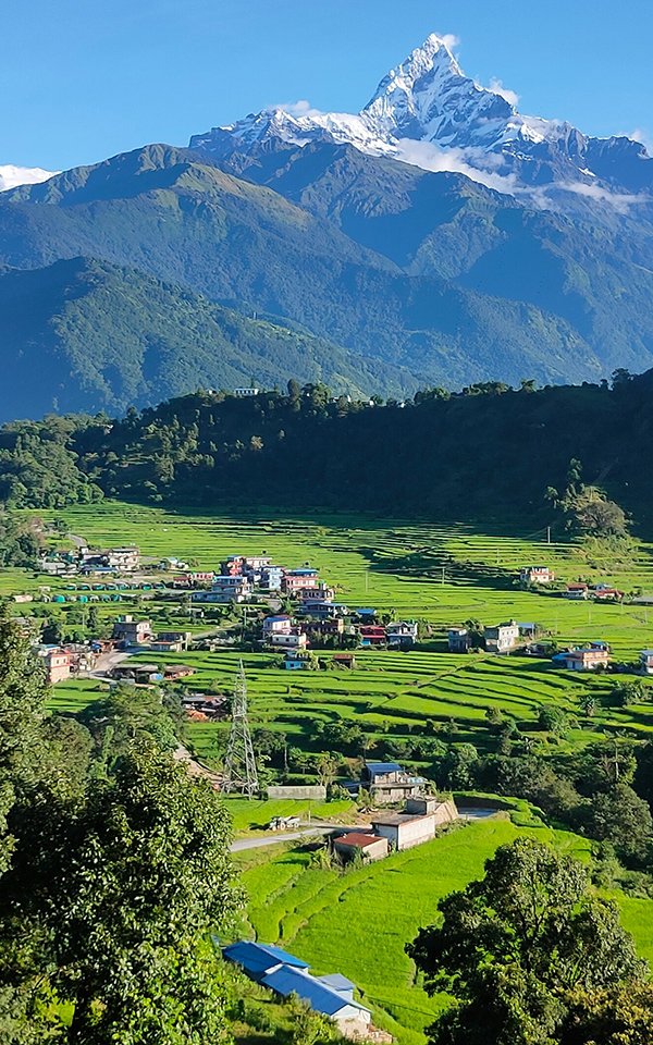 Paisagem de montanhas no Nepal